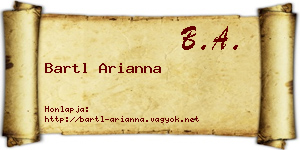 Bartl Arianna névjegykártya